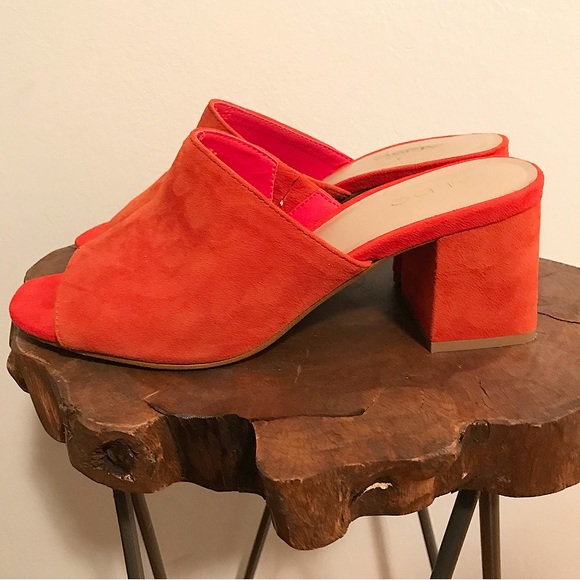 womens orange mules
